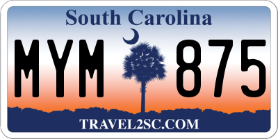 SC license plate MYM875