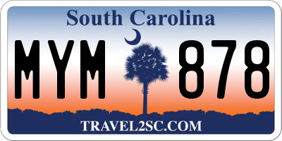 SC license plate MYM878