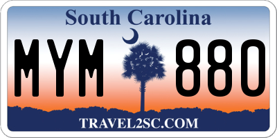 SC license plate MYM880