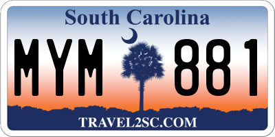 SC license plate MYM881
