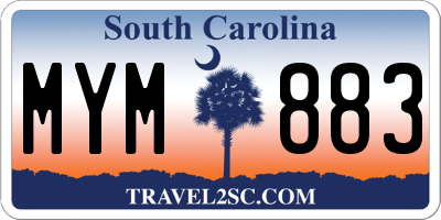 SC license plate MYM883