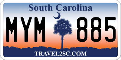 SC license plate MYM885