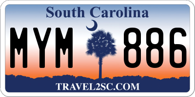 SC license plate MYM886