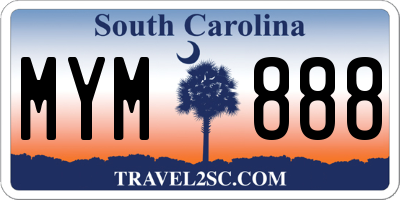 SC license plate MYM888