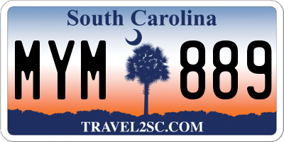 SC license plate MYM889
