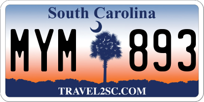 SC license plate MYM893
