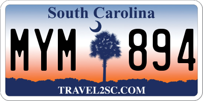 SC license plate MYM894