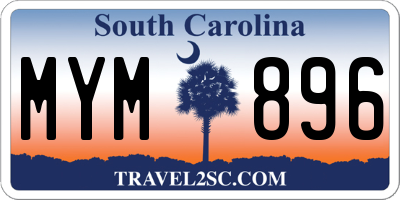 SC license plate MYM896