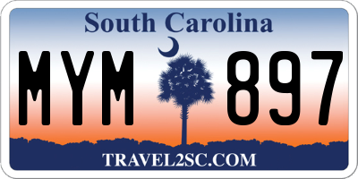 SC license plate MYM897
