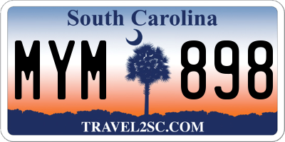 SC license plate MYM898