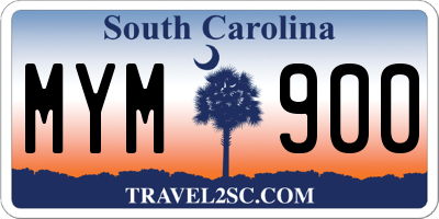SC license plate MYM900