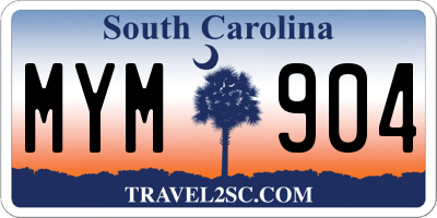 SC license plate MYM904
