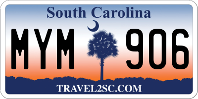 SC license plate MYM906