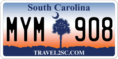 SC license plate MYM908