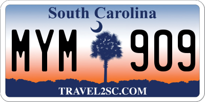 SC license plate MYM909