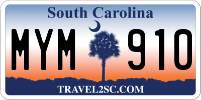 SC license plate MYM910