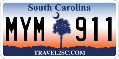 SC license plate MYM911