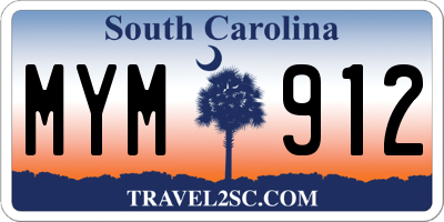 SC license plate MYM912