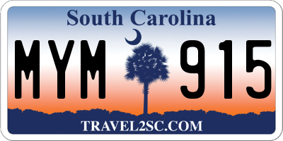 SC license plate MYM915