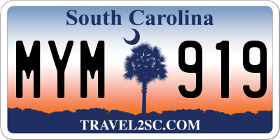 SC license plate MYM919