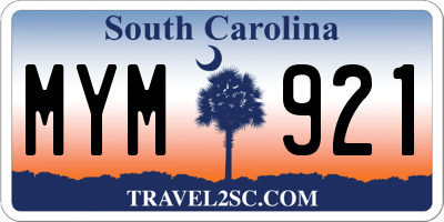 SC license plate MYM921