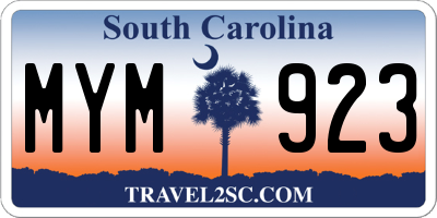 SC license plate MYM923