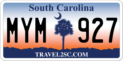 SC license plate MYM927