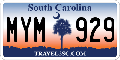 SC license plate MYM929