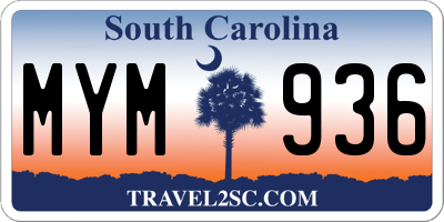 SC license plate MYM936