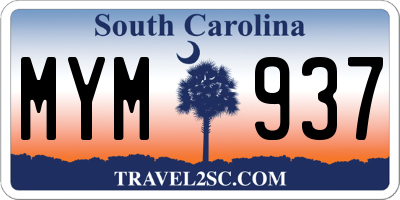 SC license plate MYM937