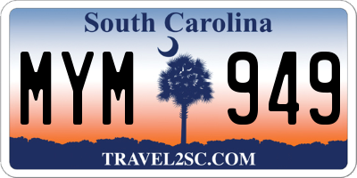 SC license plate MYM949
