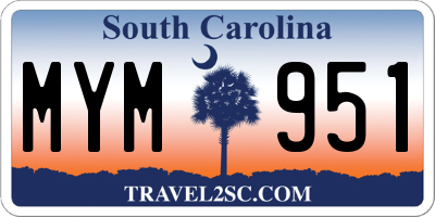 SC license plate MYM951