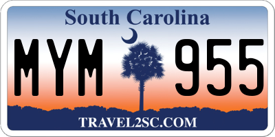 SC license plate MYM955