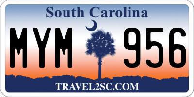 SC license plate MYM956