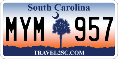 SC license plate MYM957