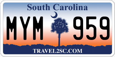 SC license plate MYM959