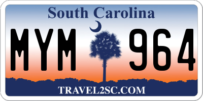 SC license plate MYM964