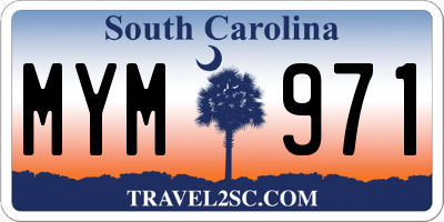 SC license plate MYM971