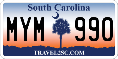 SC license plate MYM990