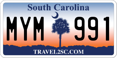 SC license plate MYM991