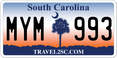 SC license plate MYM993