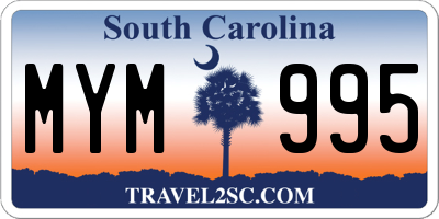 SC license plate MYM995