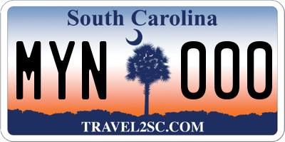SC license plate MYN000