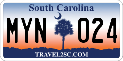 SC license plate MYN024