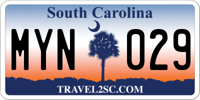 SC license plate MYN029
