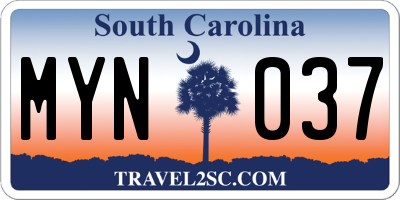 SC license plate MYN037