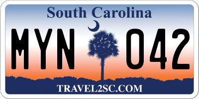 SC license plate MYN042