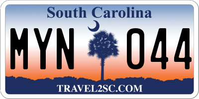 SC license plate MYN044