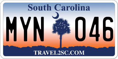 SC license plate MYN046