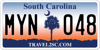 SC license plate MYN048